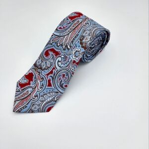 Paisley Silk Tie in Red and Blue